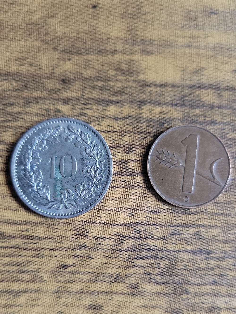 Vintage Metal Coins - Silver Tone 10 and Copper Tone 1